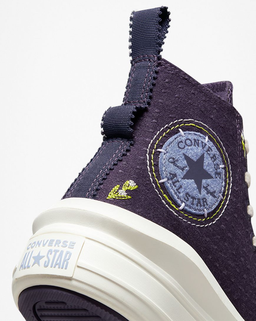 Pantofi Platforma Dama Converse Chuck Taylor All Star Move Autumn Embroidery Inalti Violet | RO VHFYP643